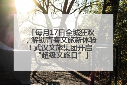 每月17日全城狂欢，解锁青春文旅新体验！武汉文旅集团开启 “超级文旅日”