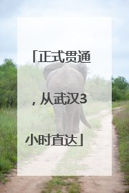 正式贯通，从武汉3小时直达
