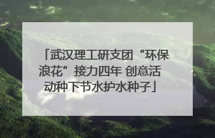 武汉理工研支团“环保浪花”接力四年 创意活动种下节水护水种子