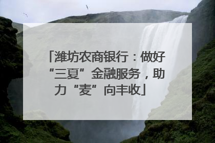 潍坊农商银行：做好“三夏”金融服务，助力“麦”向丰收