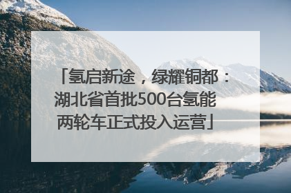 氢启新途，绿耀铜都：湖北省首批500台氢能两轮车正式投入运营