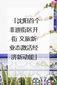 沈阳首个非遗街区开街 文旅新业态激活经济新动能