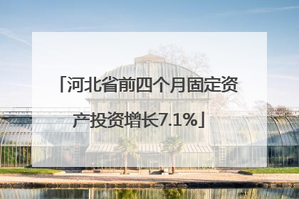 河北省前四个月固定资产投资增长7.1%