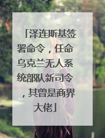泽连斯基签署命令，任命乌克兰无人系统部队新司令，其曾是商界大佬