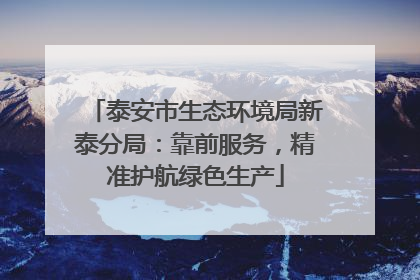 泰安市生态环境局新泰分局：靠前服务，精准护航绿色生产