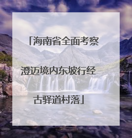 海南省全面考察澄迈境内东坡行经古驿道村落