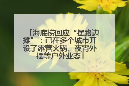 海底捞回应“摆路边摊”：已在多个城市开设了露营火锅、夜宵外摆等户外业态