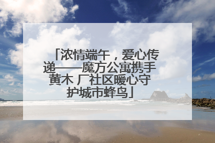 浓情端午，爱心传递——魔方公寓携手黄木 厂社区暖心守护城市蜂鸟