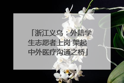 浙江义乌：外籍学生志愿者上岗 架起中外医疗沟通之桥
