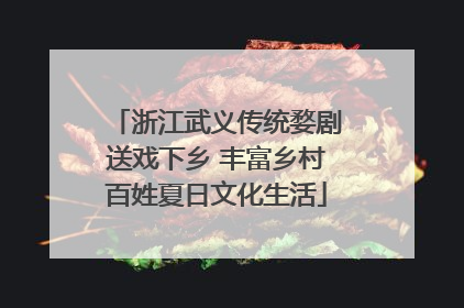 浙江武义传统婺剧送戏下乡 丰富乡村百姓夏日文化生活