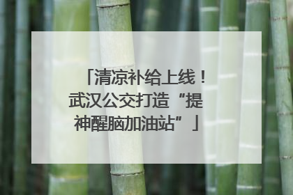 清凉补给上线！武汉公交打造“提神醒脑加油站”