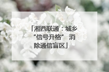 湘西联通：城乡“信号升格” 消除通信盲区