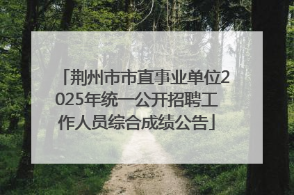 荆州市市直事业单位2025年统一公开招聘工作人员综合成绩公告