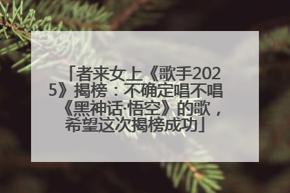 者来女上《歌手2025》揭榜：不确定唱不唱《黑神话·悟空》的歌，希望这次揭榜成功