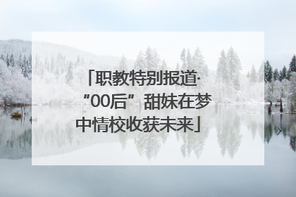职教特别报道· “00后”甜妹在梦中情校收获未来
