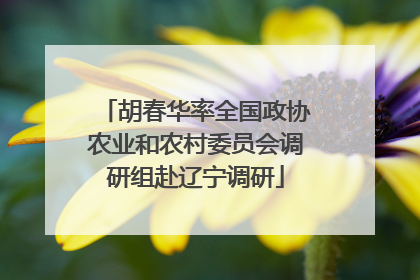 胡春华率全国政协农业和农村委员会调研组赴辽宁调研