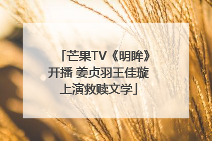 芒果TV《明眸》开播 姜贞羽王佳璇上演救赎文学