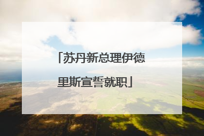 苏丹新总理伊德里斯宣誓就职