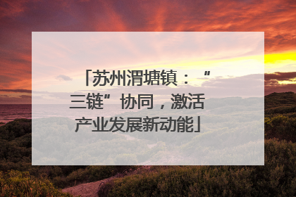 苏州渭塘镇：“三链”协同，激活产业发展新动能