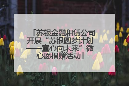 苏银金融租赁公司开展“苏银圆梦计划——童心向未来”微心愿捐赠活动