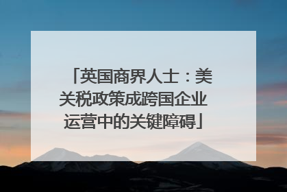 英国商界人士：美关税政策成跨国企业运营中的关键障碍