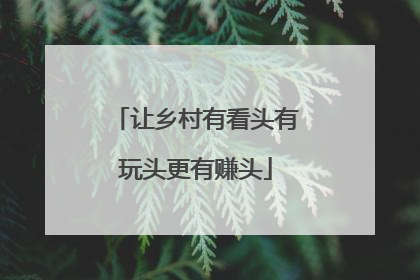 让乡村有看头有玩头更有赚头