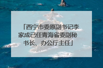 西宁市委原副书记李家成已任青海省委副秘书长、办公厅主任