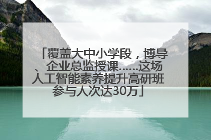 覆盖大中小学段，博导、企业总监授课……这场人工智能素养提升高研班参与人次达30万