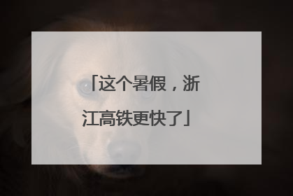 这个暑假，浙江高铁更快了