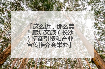这么近，那么美！廊坊文旅（长沙）招商引资和产业宣传推介会举办
