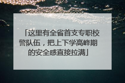 这里有全省首支专职校警队伍，把上下学高峰期的安全感直接拉满
