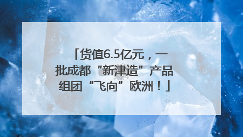 货值6.5亿元，一批成都“新津造”产品组团“飞向”欧洲！