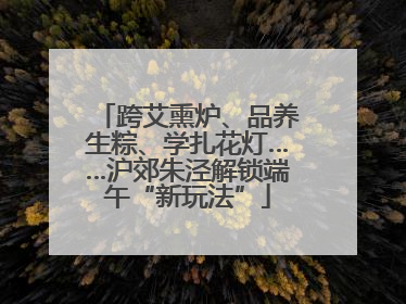 跨艾熏炉、品养生粽、学扎花灯……沪郊朱泾解锁端午“新玩法”
