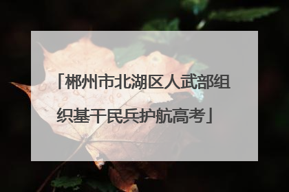 郴州市北湖区人武部组织基干民兵护航高考