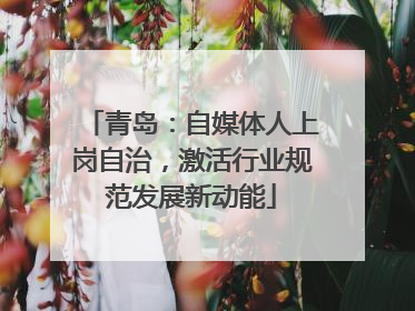 青岛：自媒体人上岗自治，激活行业规范发展新动能