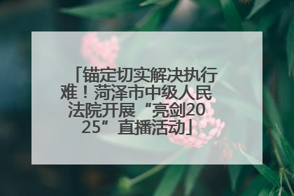 锚定切实解决执行难！菏泽市中级人民法院开展“亮剑2025”直播活动