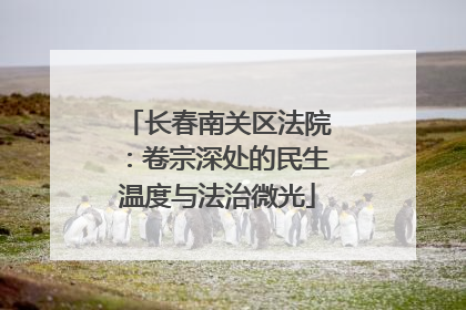 长春南关区法院：卷宗深处的民生温度与法治微光
