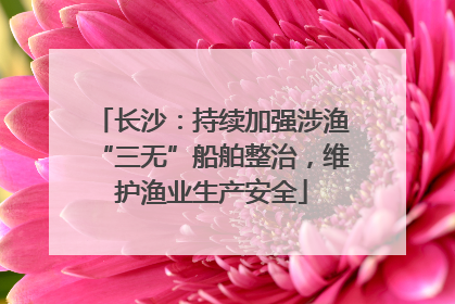 长沙：持续加强涉渔“三无”船舶整治，维护渔业生产安全