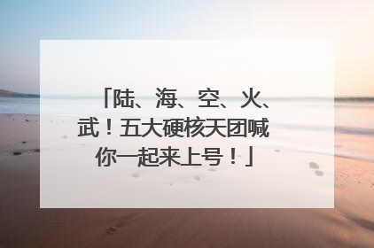 陆、海、空、火、武！五大硬核天团喊你一起来上号！