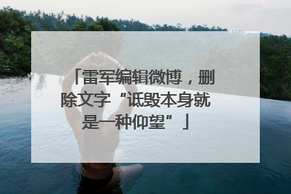 雷军编辑微博，删除文字“诋毁本身就是一种仰望”