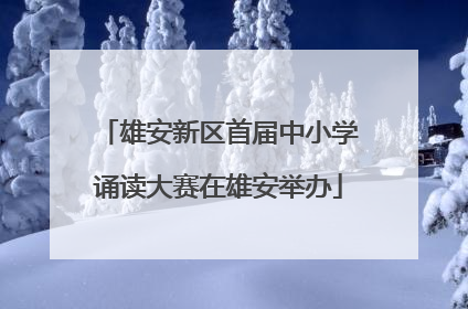 雄安新区首届中小学诵读大赛在雄安举办