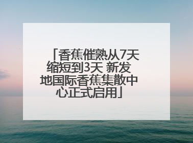 香蕉催熟从7天缩短到3天 新发地国际香蕉集散中心正式启用