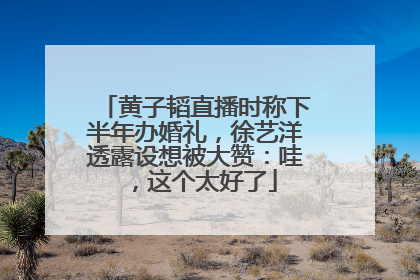 黄子韬直播时称下半年办婚礼，徐艺洋透露设想被大赞：哇，这个太好了