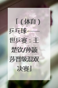 （体育）乒乓球——世乒赛：王楚钦/孙颖莎晋级混双决赛