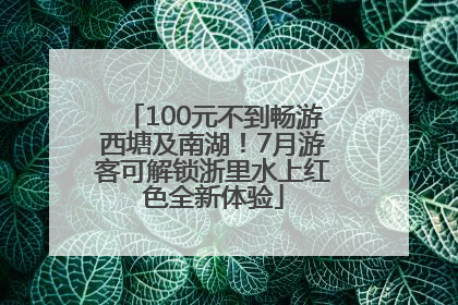 100元不到畅游西塘及南湖！7月游客可解锁浙里水上红色全新体验