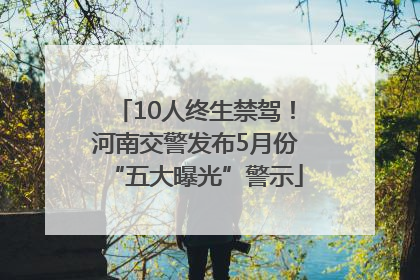 10人终生禁驾！河南交警发布5月份“五大曝光”警示