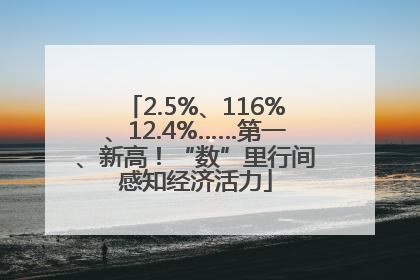 2.5%、116%、12.4%……第一、新高！“数”里行间感知经济活力
