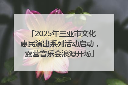 2025年三亚市文化惠民演出系列活动启动，露营音乐会浪漫开场