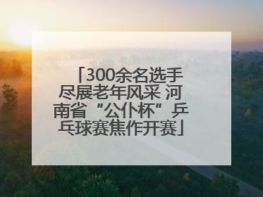 300余名选手尽展老年风采 河南省“公仆杯”乒乓球赛焦作开赛