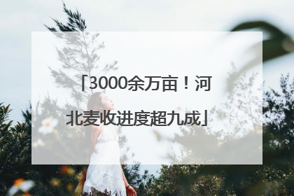 3000余万亩！河北麦收进度超九成